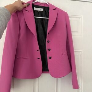 Elegant Tahari Fuchsia business professional hot pink trendy Women's Suit Jacket